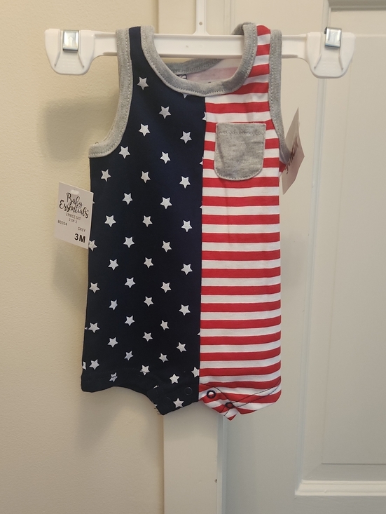 Baby Essentials Other - NWT. RED, WHITE AND BLUE PATRIOTIC ONEZEE BY BABY ESSENTIALS. SIZE 03 MONTHS
